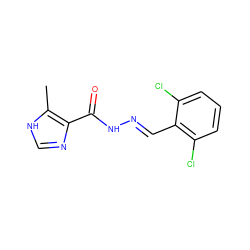 Cc1[nH]cnc1C(=O)N/N=C/c1c(Cl)cccc1Cl ZINC000015924139