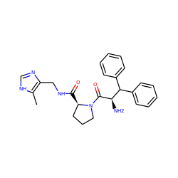 Cc1[nH]cnc1CNC(=O)[C@@H]1CCCN1C(=O)[C@H](N)C(c1ccccc1)c1ccccc1 ZINC000028566484