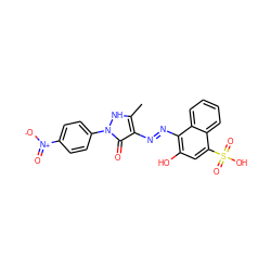 Cc1[nH]n(-c2ccc([N+](=O)[O-])cc2)c(=O)c1/N=N/c1c(O)cc(S(=O)(=O)O)c2ccccc12 ZINC000169325441