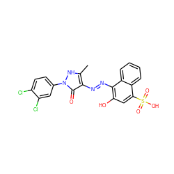 Cc1[nH]n(-c2ccc(Cl)c(Cl)c2)c(=O)c1/N=N/c1c(O)cc(S(=O)(=O)O)c2ccccc12 ZINC000169330413