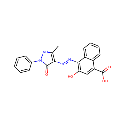 Cc1[nH]n(-c2ccccc2)c(=O)c1/N=N/c1c(O)cc(C(=O)O)c2ccccc12 ZINC000169319690