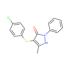 Cc1[nH]n(-c2ccccc2)c(=O)c1Sc1ccc(Cl)cc1 ZINC000006556374