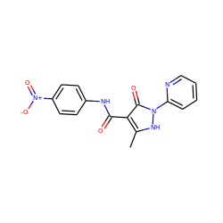 Cc1[nH]n(-c2ccccn2)c(=O)c1C(=O)Nc1ccc([N+](=O)[O-])cc1 ZINC000138143213