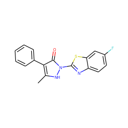 Cc1[nH]n(-c2nc3ccc(F)cc3s2)c(=O)c1-c1ccccc1 ZINC000043199960