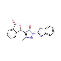 Cc1[nH]n(-c2nc3ccccc3[nH]2)c(=O)c1[C@H]1OC(=O)c2ccccc21 ZINC000005818087