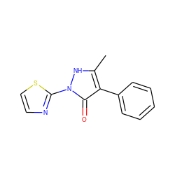 Cc1[nH]n(-c2nccs2)c(=O)c1-c1ccccc1 ZINC000073240079