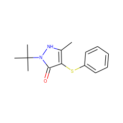 Cc1[nH]n(C(C)(C)C)c(=O)c1Sc1ccccc1 ZINC000004257696