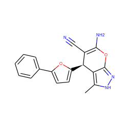 Cc1[nH]nc2c1[C@@H](c1ccc(-c3ccccc3)o1)C(C#N)=C(N)O2 ZINC000009110665