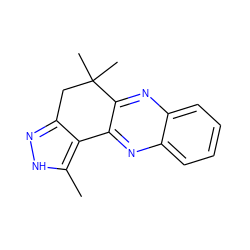 Cc1[nH]nc2c1-c1nc3ccccc3nc1C(C)(C)C2 ZINC000006664237