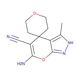 Cc1[nH]nc2c1C1(CCOCC1)C(C#N)=C(N)O2 ZINC000006499357