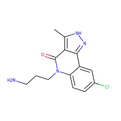 Cc1[nH]nc2c1c(=O)n(CCCN)c1ccc(Cl)cc21 ZINC000028957054