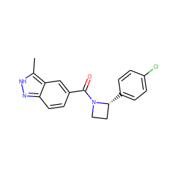 Cc1[nH]nc2ccc(C(=O)N3CC[C@H]3c3ccc(Cl)cc3)cc12 ZINC001772583175