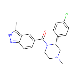 Cc1[nH]nc2ccc(C(=O)N3CCN(C)C[C@H]3c3ccc(Cl)cc3)cc12 ZINC001772642411