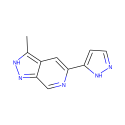 Cc1[nH]nc2cnc(-c3ccn[nH]3)cc12 ZINC000206733183