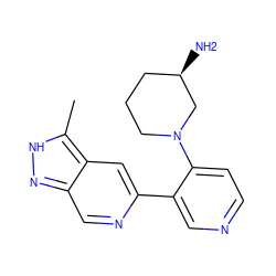 Cc1[nH]nc2cnc(-c3cnccc3N3CCC[C@@H](N)C3)cc12 ZINC000205251819