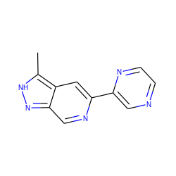 Cc1[nH]nc2cnc(-c3cnccn3)cc12 ZINC000205248534