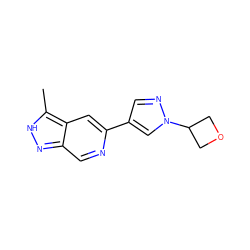 Cc1[nH]nc2cnc(-c3cnn(C4COC4)c3)cc12 ZINC000205256034