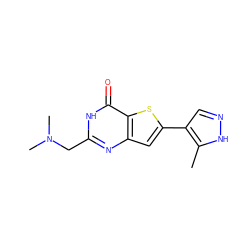 Cc1[nH]ncc1-c1cc2nc(CN(C)C)[nH]c(=O)c2s1 ZINC000145167904