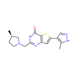 Cc1[nH]ncc1-c1cc2nc(CN3CC[C@@H](C)C3)[nH]c(=O)c2s1 ZINC000145139269