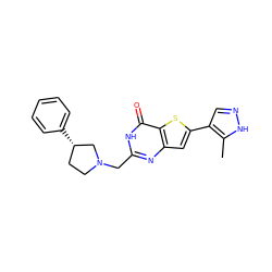 Cc1[nH]ncc1-c1cc2nc(CN3CC[C@H](c4ccccc4)C3)[nH]c(=O)c2s1 ZINC000145150122