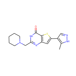 Cc1[nH]ncc1-c1cc2nc(CN3CCCCC3)[nH]c(=O)c2s1 ZINC000145253775