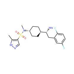 Cc1[nH]ncc1S(=O)(=O)N(C)[C@H]1CC[C@H]([C@H](N)Cc2cc(F)ccc2F)CC1 ZINC000254016522