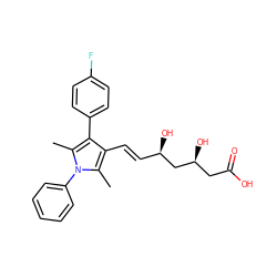 Cc1c(/C=C/[C@@H](O)C[C@@H](O)CC(=O)O)c(-c2ccc(F)cc2)c(C)n1-c1ccccc1 ZINC000027732903