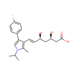 Cc1c(/C=C/[C@@H](O)C[C@@H](O)CC(=O)O)c(-c2ccc(F)cc2)cn1C(C)C ZINC000027732911