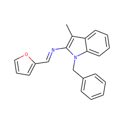 Cc1c(/N=C/c2ccco2)n(Cc2ccccc2)c2ccccc12 ZINC000085616559