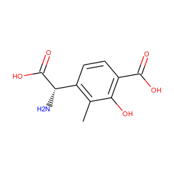 Cc1c([C@H](N)C(=O)O)ccc(C(=O)O)c1O ZINC000000022750