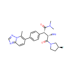 Cc1c(-c2ccc([C@H](C(=O)N(C)C)[C@H](N)C(=O)N3CC[C@H](F)C3)cc2)ccc2ncnn12 ZINC000014947669