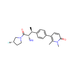 Cc1c(-c2ccc([C@H](C)[C@H](N)C(=O)N3CC[C@H](F)C3)cc2)ccc(=O)n1C ZINC000014947705