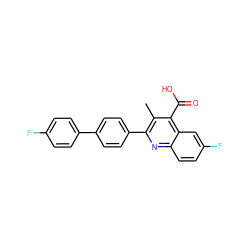 Cc1c(-c2ccc(-c3ccc(F)cc3)cc2)nc2ccc(F)cc2c1C(=O)O ZINC000029330499