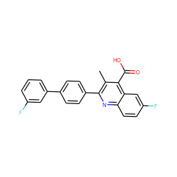 Cc1c(-c2ccc(-c3cccc(F)c3)cc2)nc2ccc(F)cc2c1C(=O)O ZINC000029332700