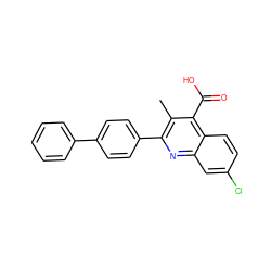 Cc1c(-c2ccc(-c3ccccc3)cc2)nc2cc(Cl)ccc2c1C(=O)O ZINC000029331127