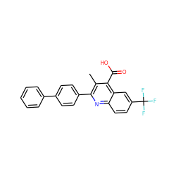 Cc1c(-c2ccc(-c3ccccc3)cc2)nc2ccc(C(F)(F)F)cc2c1C(=O)O ZINC000029330564