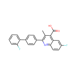 Cc1c(-c2ccc(-c3ccccc3F)cc2)nc2ccc(F)cc2c1C(=O)O ZINC000001587011