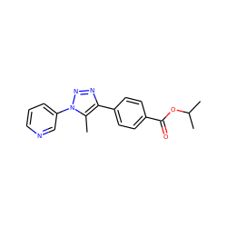 Cc1c(-c2ccc(C(=O)OC(C)C)cc2)nnn1-c1cccnc1 ZINC000045257121