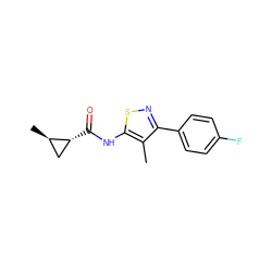 Cc1c(-c2ccc(F)cc2)nsc1NC(=O)[C@@H]1C[C@H]1C ZINC000084633993