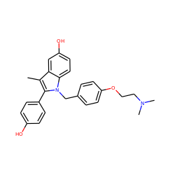 Cc1c(-c2ccc(O)cc2)n(Cc2ccc(OCCN(C)C)cc2)c2ccc(O)cc12 ZINC000033969712