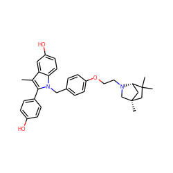 Cc1c(-c2ccc(O)cc2)n(Cc2ccc(OCCN3C[C@@]4(C)C[C@H]3C(C)(C)C4)cc2)c2ccc(O)cc12 ZINC000261126424