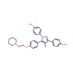 Cc1c(-c2ccc(O)cc2)nn(-c2ccc(O)cc2)c1-c1ccc(OCCN2CCCCC2)cc1 ZINC000003996033