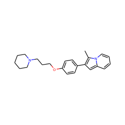 Cc1c(-c2ccc(OCCCN3CCCCC3)cc2)cc2ccccn12 ZINC000001909658