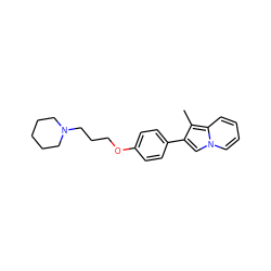 Cc1c(-c2ccc(OCCCN3CCCCC3)cc2)cn2ccccc12 ZINC000001909678