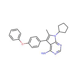 Cc1c(-c2ccc(Oc3ccccc3)cc2)c2c(N)ncnc2n1C1CCCC1 ZINC000026269518