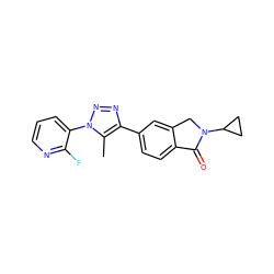 Cc1c(-c2ccc3c(c2)CN(C2CC2)C3=O)nnn1-c1cccnc1F ZINC000013983188