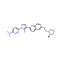 Cc1c(-c2ccc3cc(CCN4CCC[C@H]4C)ccc3n2)cnn1-c1ccc(N(C)C)nn1 ZINC000049110606