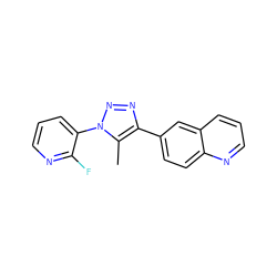 Cc1c(-c2ccc3ncccc3c2)nnn1-c1cccnc1F ZINC000066251948