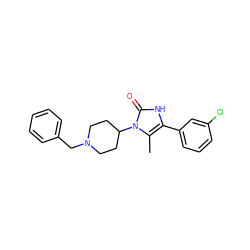 Cc1c(-c2cccc(Cl)c2)[nH]c(=O)n1C1CCN(Cc2ccccc2)CC1 ZINC000013799200