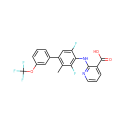 Cc1c(-c2cccc(OC(F)(F)F)c2)cc(F)c(Nc2ncccc2C(=O)O)c1F ZINC000072284417